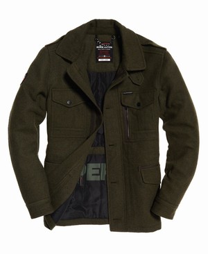 Superdry Tito Four Pocket Wool Férfi Kabát Khaki | CFXEK5083